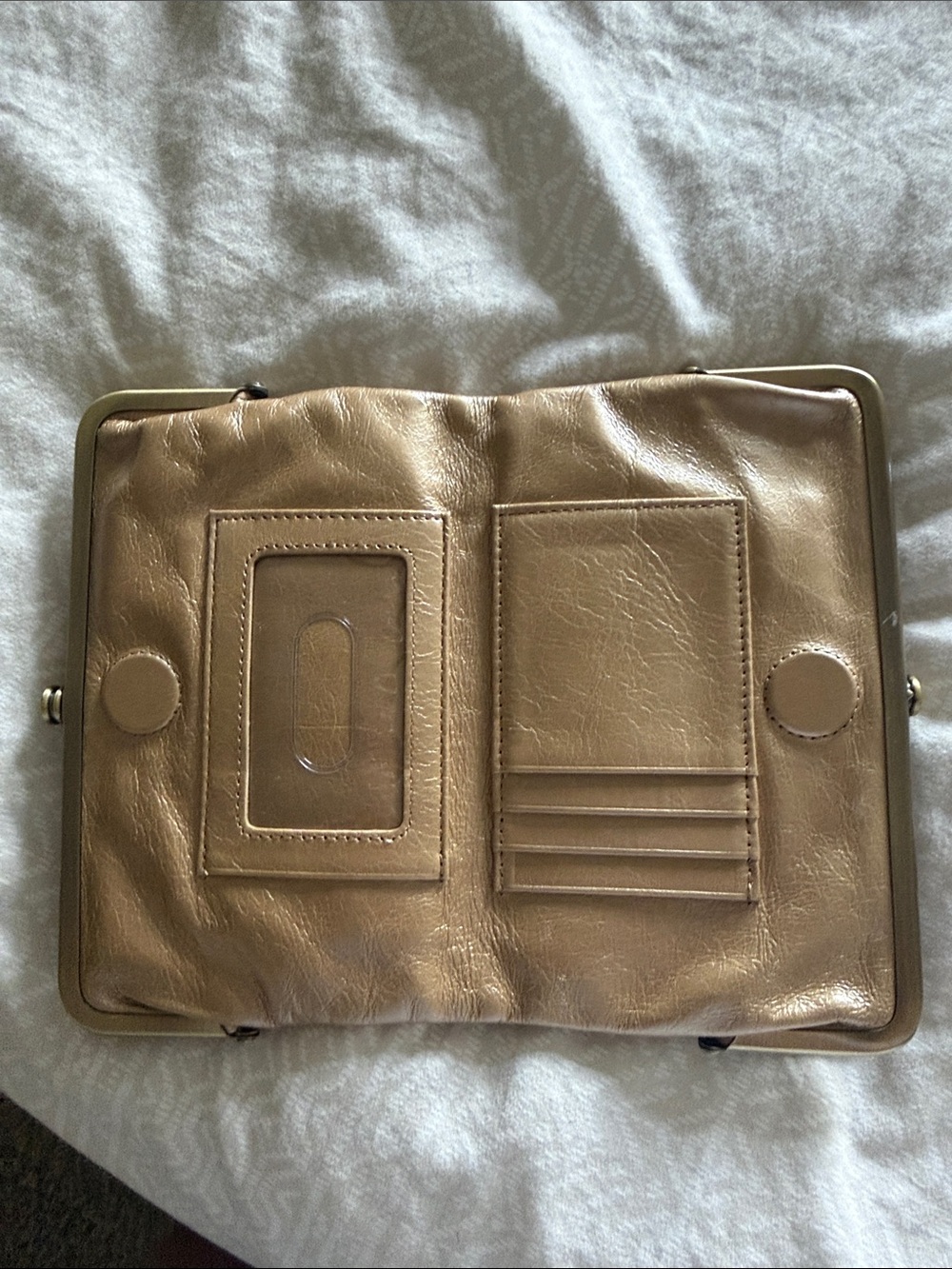 HOBO Gold Metallic Frame Clutch Wallet - Picture 6 of 13